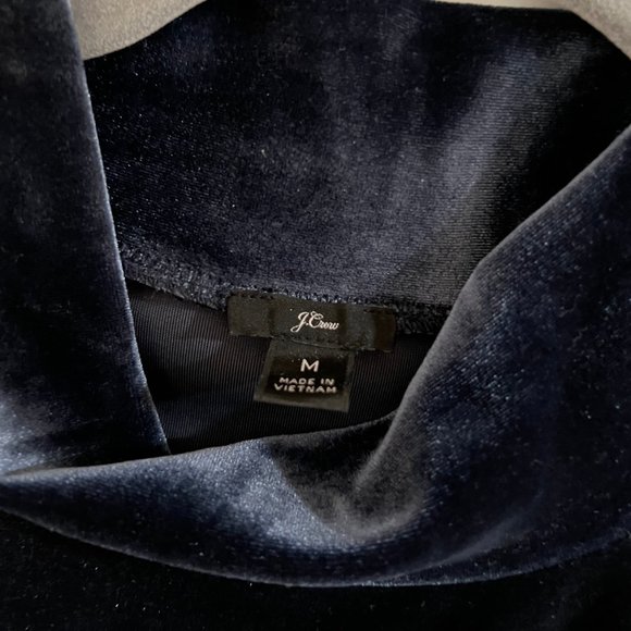 J. Crew Blue Velvet Mock Neck Top - Picture 7 of 7